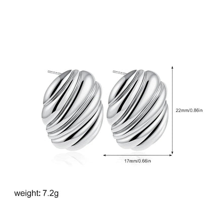 Vintage Stainless Steel Round Oval