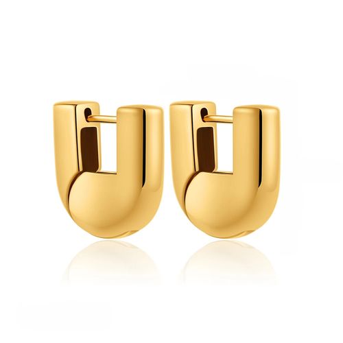 U-shaped hoop earrings